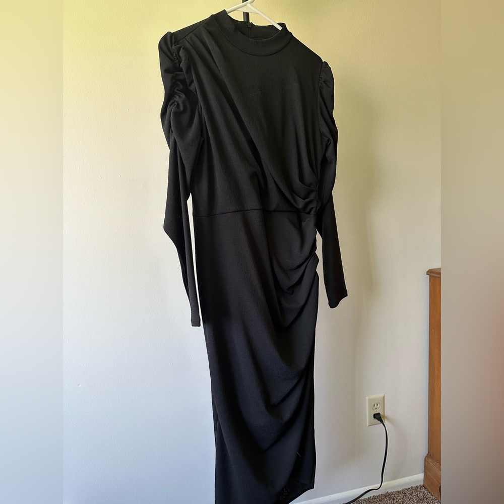 H&M long sleeve black dress